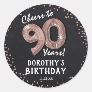 Sticker Rond À 90 ans, félicitations ! 90e anniversaire