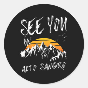 Sticker Rond À Alto Sangro Randonnée Italie Vacances Ski