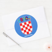 Sticker rond à armoiries de Croatie* (Enveloppe)