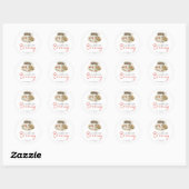 Sticker Rond A Baby Is Brewing Coffee Cup Baby Shower (Feuille)