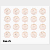 Sticker rond à Baby shower de mouton rose doux (Feuille)