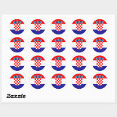 Sticker Rond A bas prix ! Drapeau croate (Feuille)
