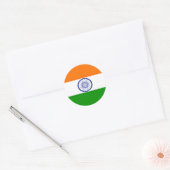 Sticker Rond A bas prix ! Drapeau de l'Inde (Enveloppe)
