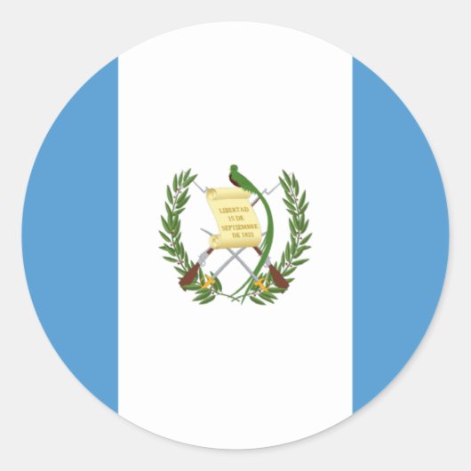Sticker Rond A bas prix ! Drapeau du Guatemala (Devant)