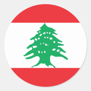 Sticker Rond A bas prix ! Drapeau du Liban