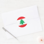 Sticker Rond A bas prix ! Drapeau du Liban (Enveloppe)