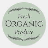 Sticker rond à base de produits biologiques frais (Devant)