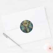 Sticker Rond A Beautiful Gold and Turquoise Angel (Enveloppe)