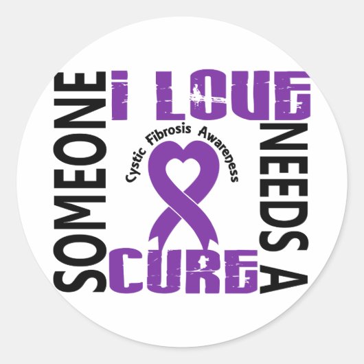 Sticker Rond A Besoin D'Une Fibrose Cystique Cure 4 (Devant)
