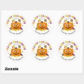 Sticker rond à bonbon d'Halloween personnalisé (Feuille)
