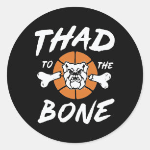 Sticker Rond À Bone Fun Bulldog Chien Papa