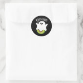 Sticker Rond A-boo-cado Amusant Avocado Pun Dark BG (Sac)