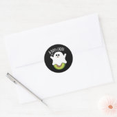 Sticker Rond A-boo-cado Amusant Avocado Pun Dark BG (Enveloppe)