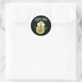 Sticker Rond A-boo-cado Amusant Avocado Puns d'Effraction Dark  (Sac)