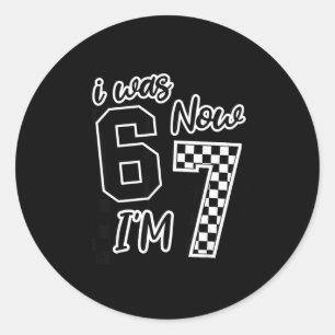 Sticker Rond À Carreaux J'avais 6 Ans Maintenant J'ai 7 Ans Ann