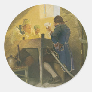 Sticker Rond À Cartes dans la cage de Cluny par NC Wyeth