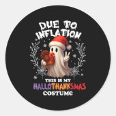 Sticker Rond A Cause De L'Inflation C'Est Mon Costume Hallothan (Devant)