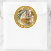 Sticker Rond A  Christmas Cupcake Personalized Food Label (Sac)