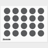 Sticker Rond à damiers gris et noir (Feuille)