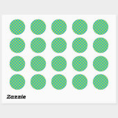 Sticker Rond à damiers Lime Vert et Turquoise (Feuille)