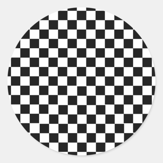 Sticker Rond À damiers noir (Devant)