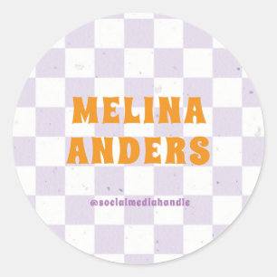 Sticker Rond à damiers rétro