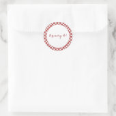 Sticker Rond À damiers rouge et blanc En vichy (Sac)