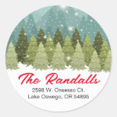 Sticker rond à enveloppe de neige de Noël (Devant)