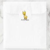 Sticker Rond A est pour Alpaca (Sac)