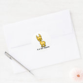 Sticker Rond A est pour Alpaca (Enveloppe)