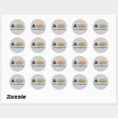 Sticker Rond A est pour Apple Pie (Feuille)