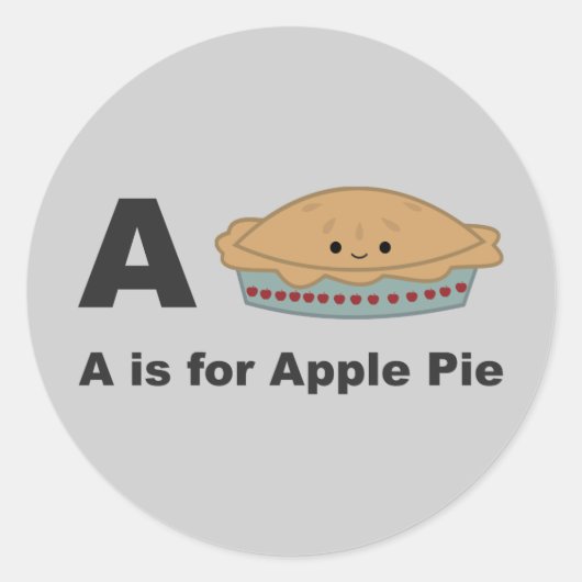 Sticker Rond A est pour Apple Pie (Devant)
