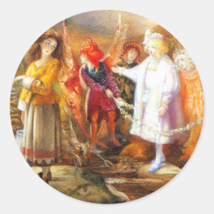 Sticker Rond À Fairyland John Anster Fitzgerald