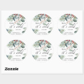 Sticker Rond À feuillage persistant Baby son baby shower extéri (Feuille)