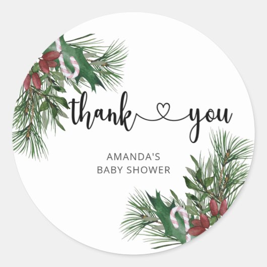 Sticker Rond À feuillage persistant Noël Père Noël (Devant)