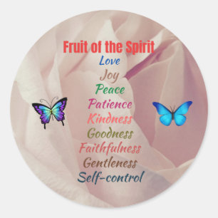 Sticker rond à fruits de l'esprit classique