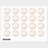 Sticker Rond A Garden Romance : Mariage d'aquarelle rose et ver (Feuille)