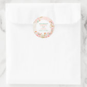 Sticker Rond A Garden Romance : Mariage d'aquarelle rose et ver (Sac)