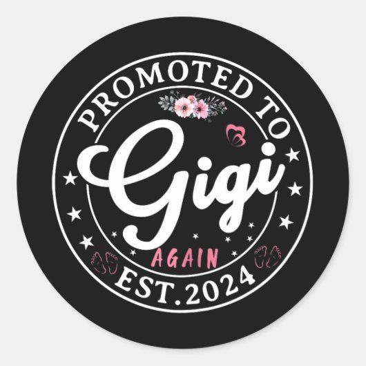 Sticker Rond À Gigi Est 2024 Faire-part de grossesse (Devant)