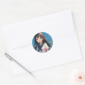 Sticker Rond A Girl under the Summer Sky2  (Enveloppe)
