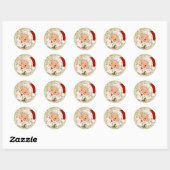 Sticker Rond A Holly, Jolly Apple-Cheeked Santa Claus, Partie 2 (Feuille)