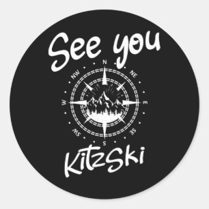 Sticker Rond À Kitzski Tyrol Comp Ski Autriche Vacances