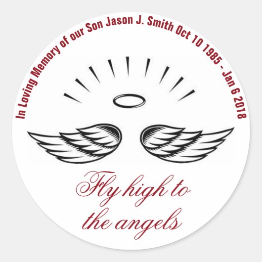 Sticker Rond À la mémoire de ceux que j'aime (Devant)