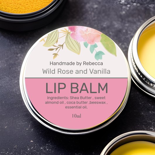 Sticker rond à laine rose florale classique