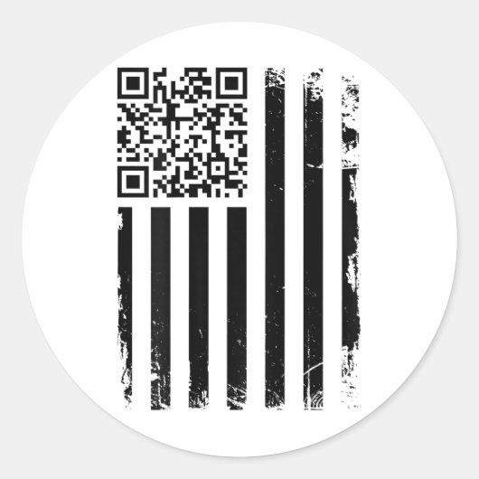 Sticker Rond (à l'arrière) Drôle Qr ne pas être un petit code d (Devant)