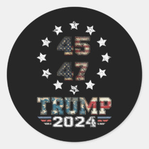 Sticker Rond (à l'arrière) Western Trump Cowboy Vous avez encor