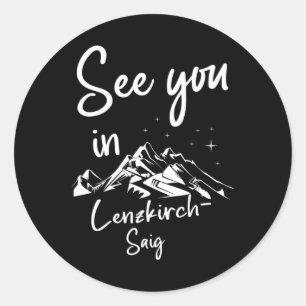 Sticker Rond A Lenzkirch, Allemagne Vacation Ski