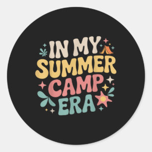 Sticker Rond À l'époque de mon camp d'été, ambiance rétro de mo