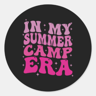 Sticker Rond À l'époque de mon camp d'été groovy drôle camping