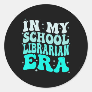 Sticker Rond À l'ère de la bibliothécaire de mon école, retour 